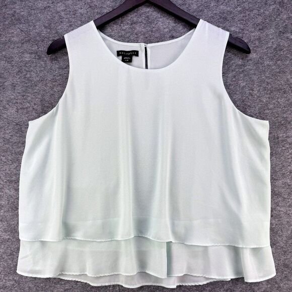 Metaphor Women Sz L Sheer Tank Top Scoop Neck Sleeveless Layered - Picture 1 of 6